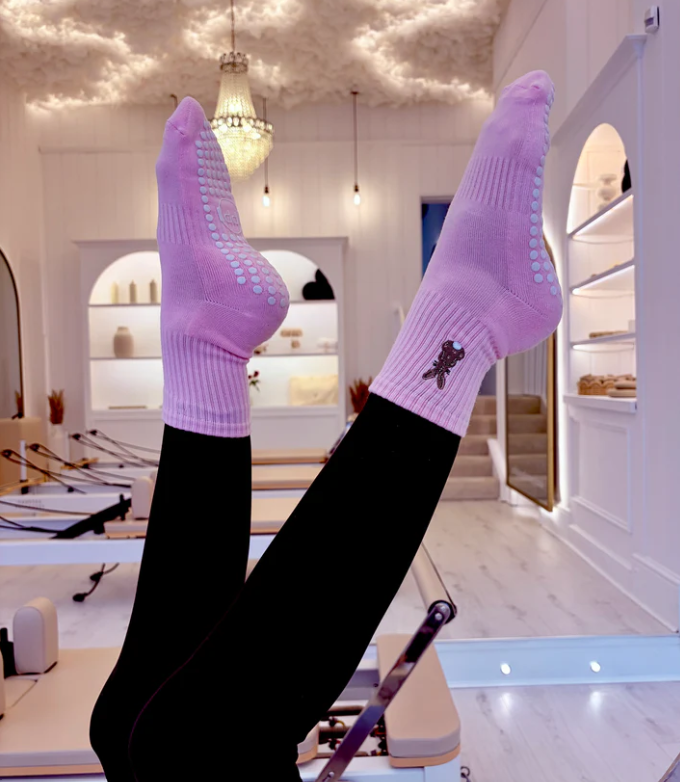 Bunny Grip Sock – Embroidered Ankle Sock with Studio Grip