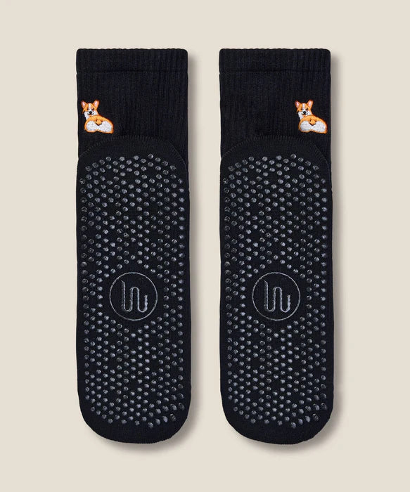 Corgi Grip Socks – Black