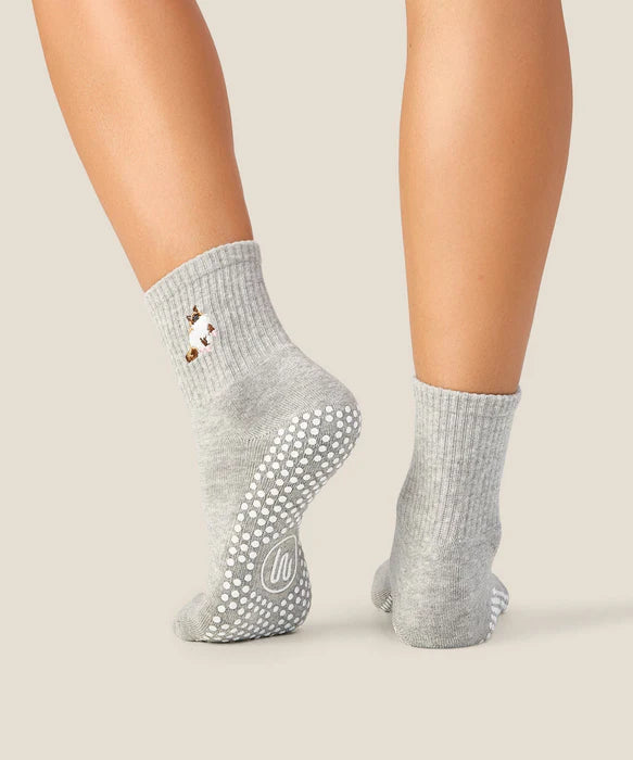 Ginger Cat Grip Socks – Grey Marle