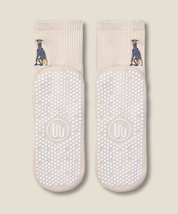 Greyhound Grip Socks – Oat