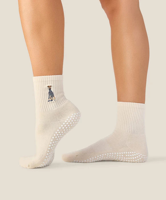 Greyhound Grip Socks – Oat
