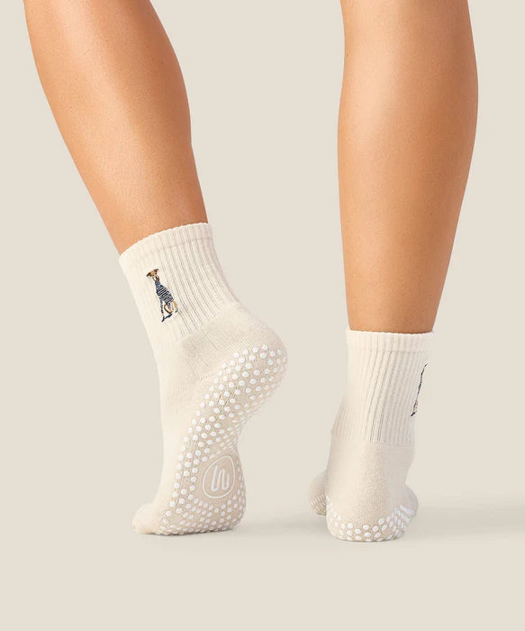 Greyhound Grip Socks – Oat