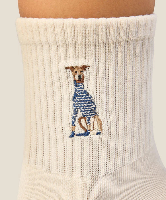Greyhound Grip Socks – Oat
