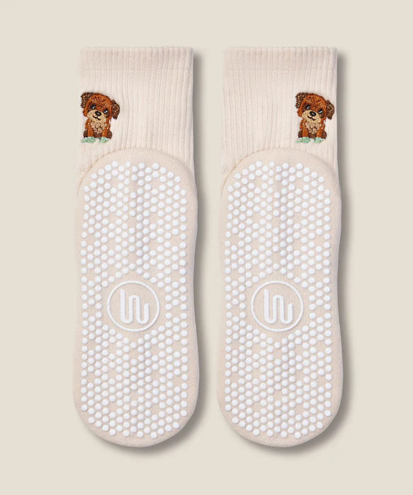 Poodle Grip Socks – Oat