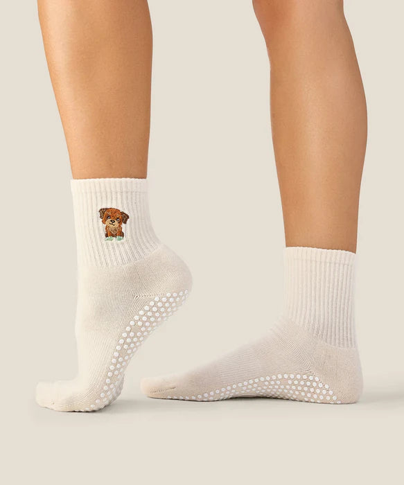 Poodle Grip Socks – Oat