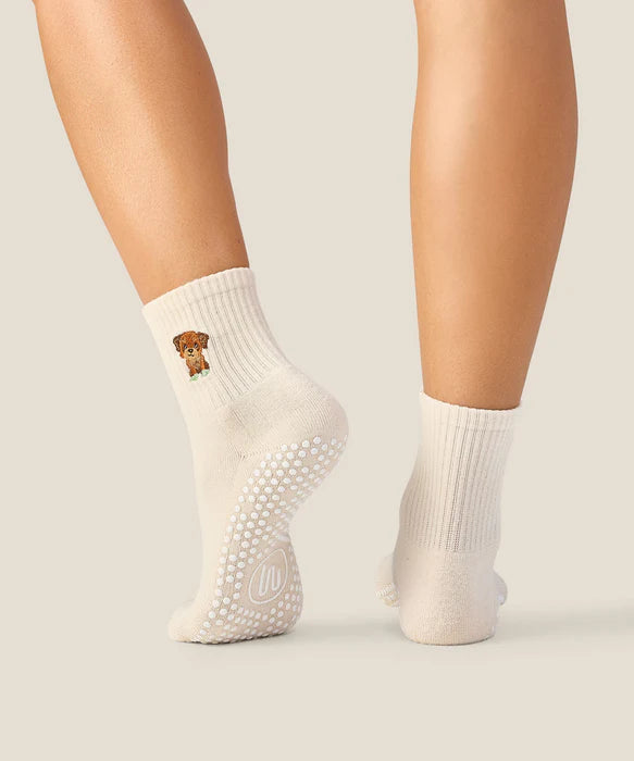Poodle Grip Socks – Oat