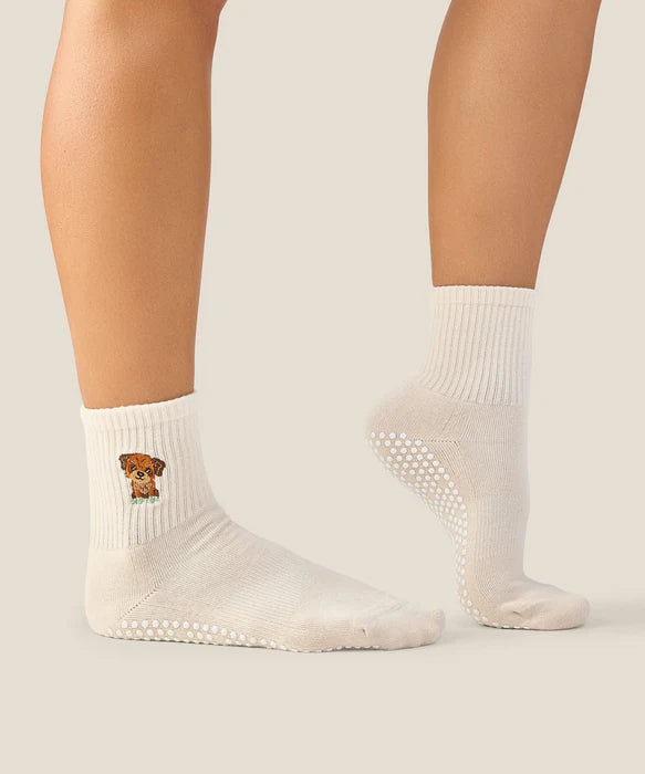 Poodle Grip Socks – Oat