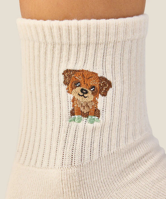 Poodle Grip Socks – Oat