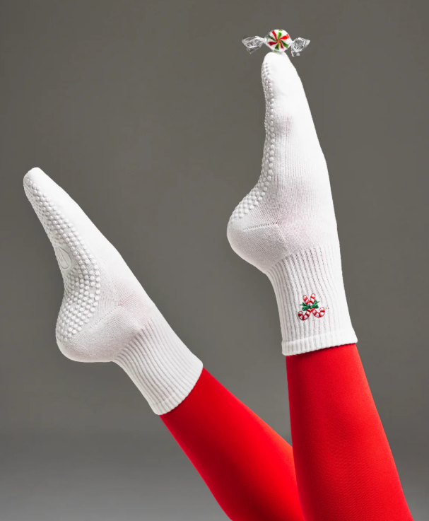 Crew Non Slip Grip Socks - Candy Cane