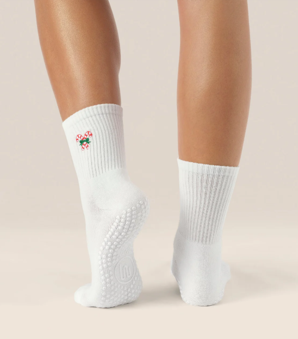 Crew Non Slip Grip Socks - Candy Cane
