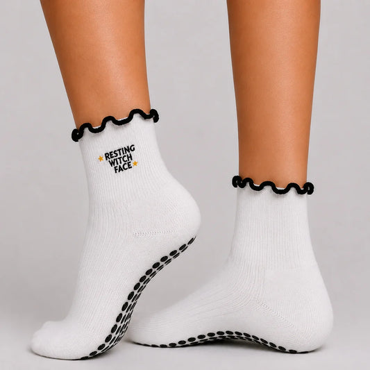 Resting Witch Face Grip Socks