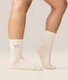 Cherry Blossom Ivory Grip Sock
