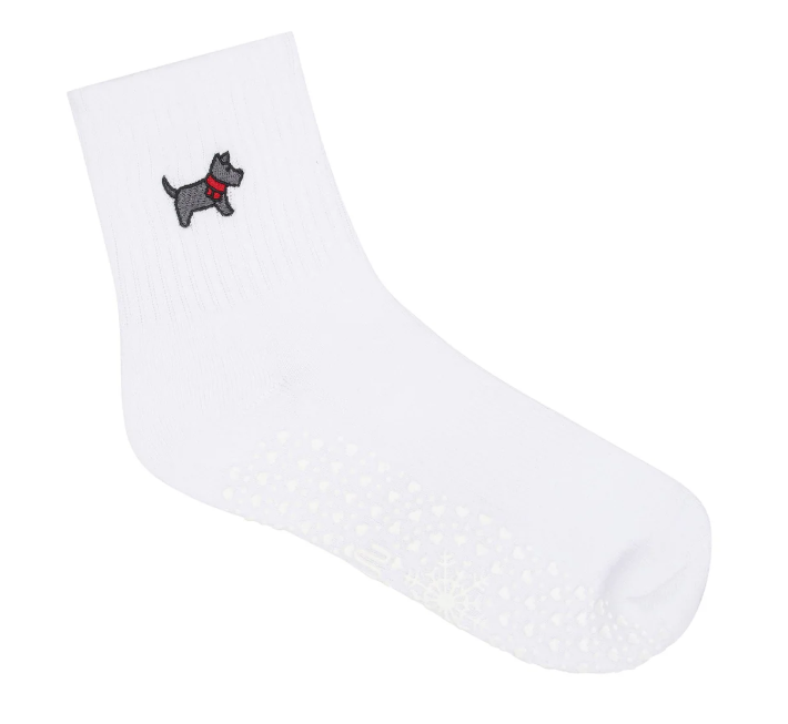 Cosy Pup Ivory Crew Grip Sock