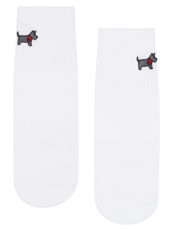 Cosy Pup Ivory Crew Grip Sock