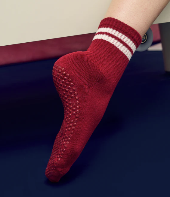 Crew Non Slip Grip Socks - Crimson Dream