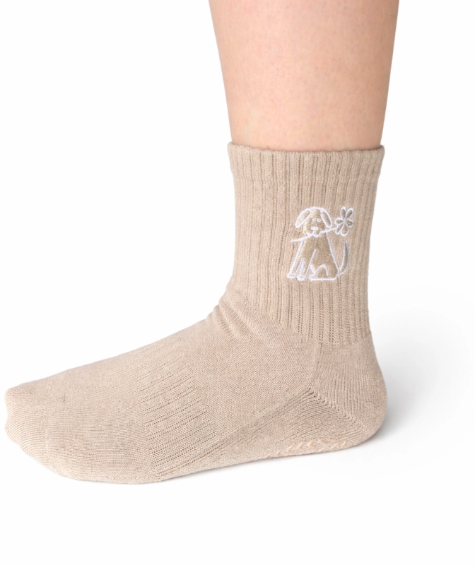 Flower Pup Grip Sock
