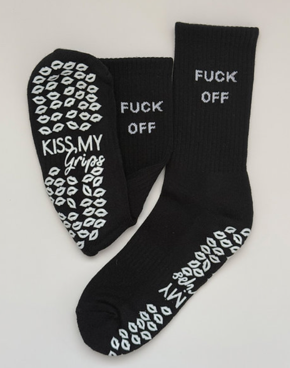 F*ck Off Grip Sock – Black