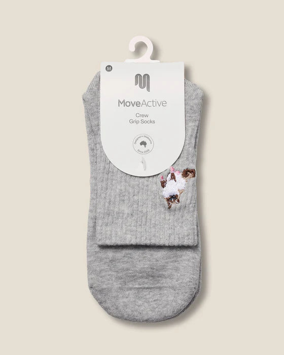 Ginger Cat Grip Socks – Grey Marle
