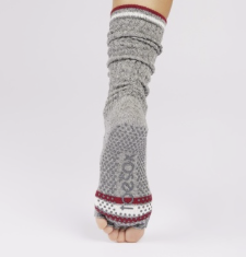 Half Toe Slouch Grip Socks in Snowdrift