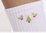 Holiday Tree Grip Sock