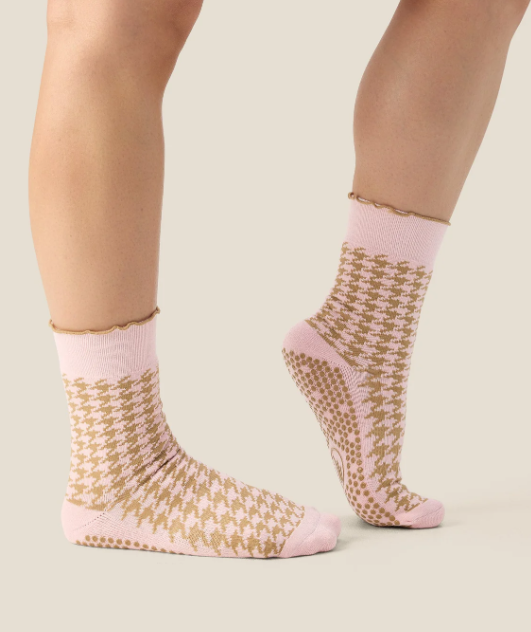 Crew Grip Socks – Houndstooth Blush
