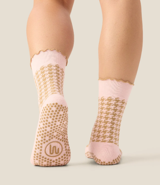Crew Grip Socks – Houndstooth Blush