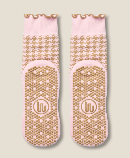 Crew Grip Socks – Houndstooth Blush
