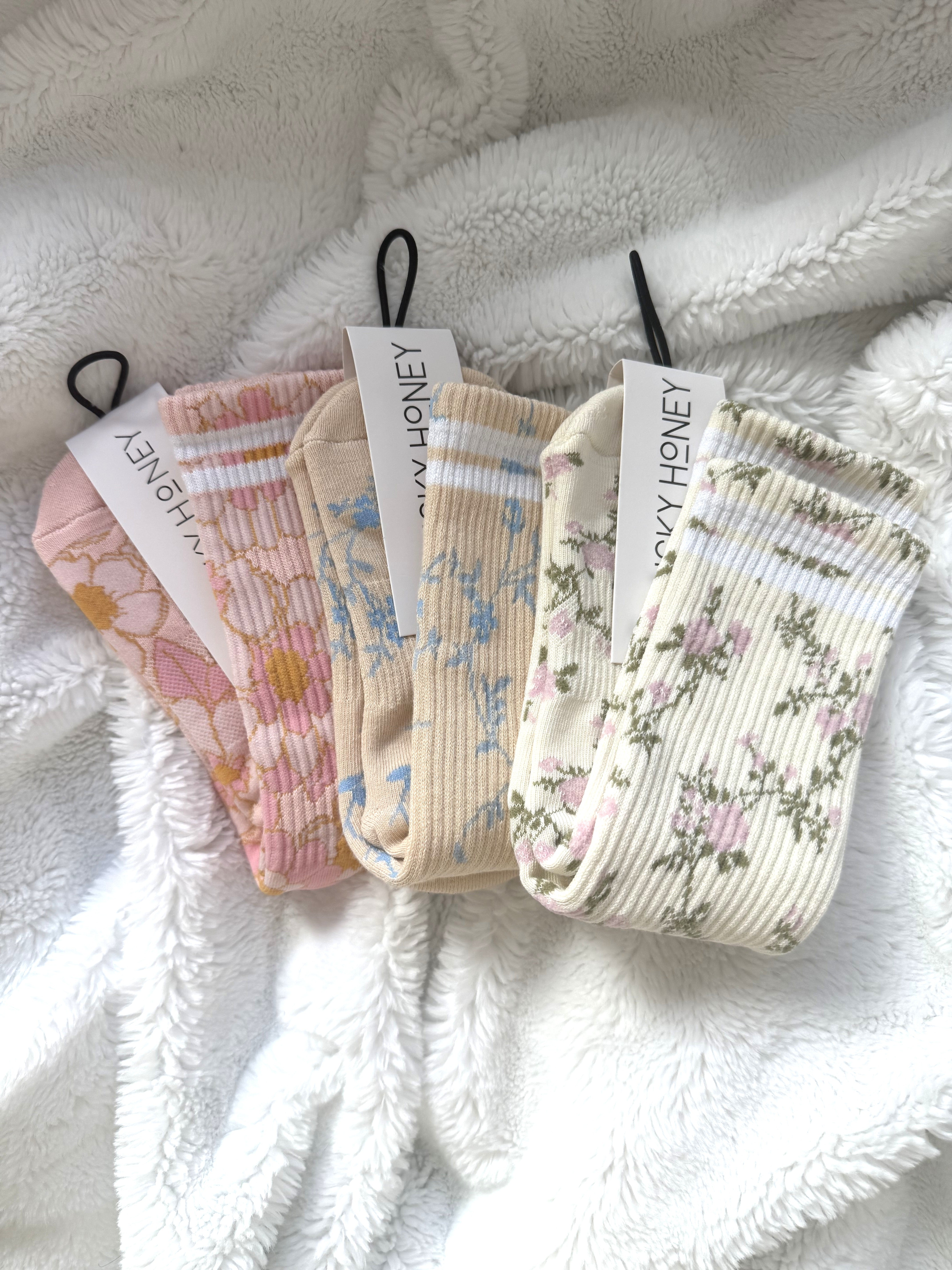 The Floral Grip Sock Bundle
