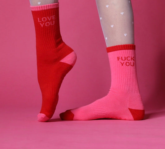 Love You / Fuck You (Mix Match Pink & Red)
