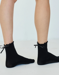 Lucky Honey Juliet Grip Sock in Midnight Black detail 2