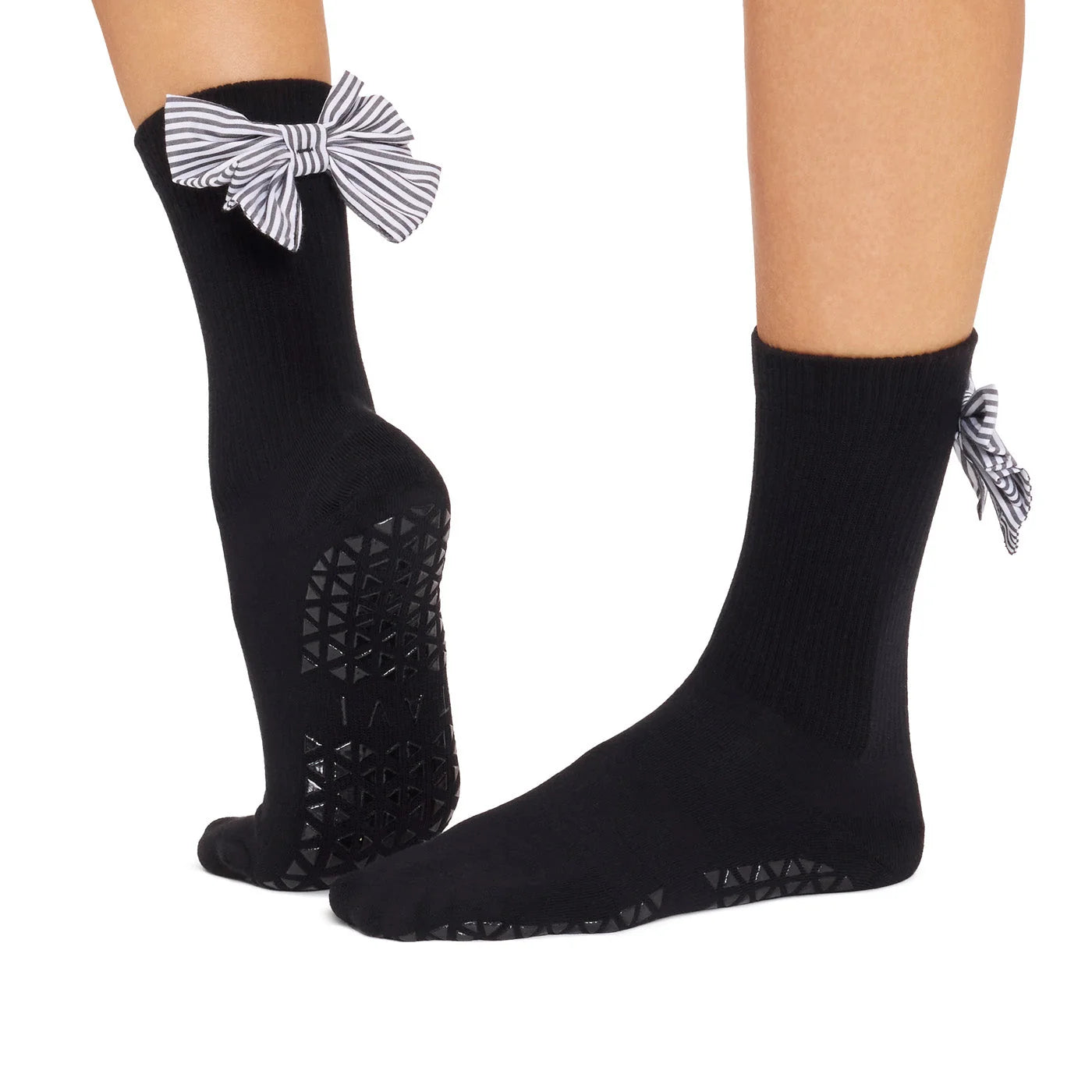 Kalea Bow Grip Socks – Noir