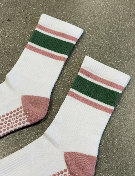 Matcha Rose Latte Grip Socks
