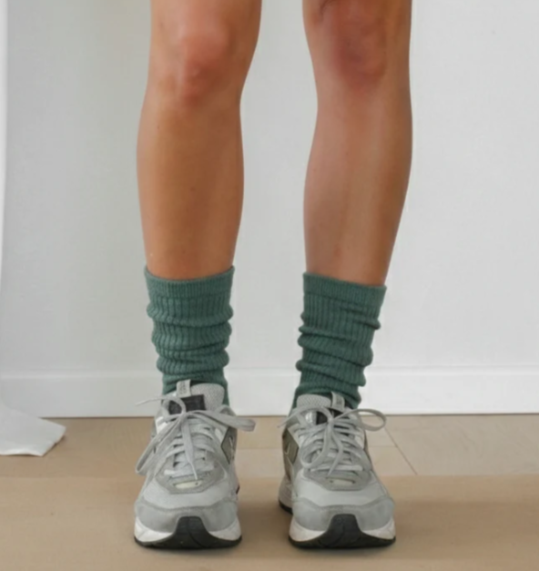 🍵 Matcha Scrunch Grip Sock
