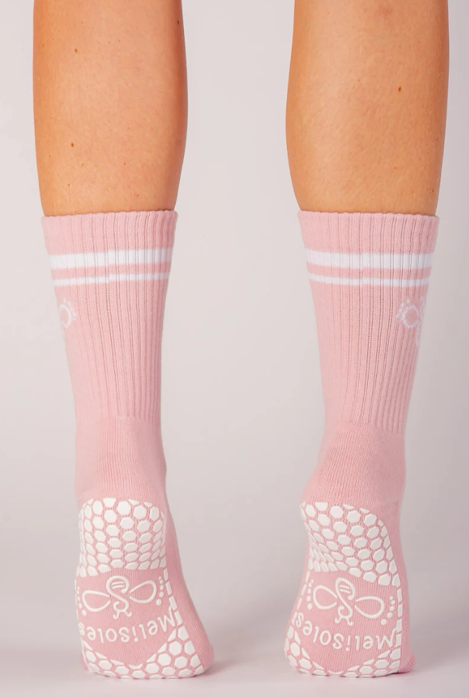 Vintage Rose Meli-Stripe Grip Socks - Melisoles