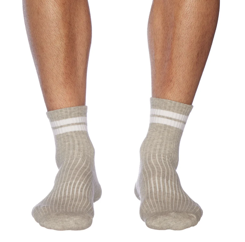 Men's Grey Crew Grip Socks