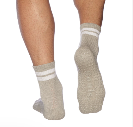 Men's Grey Crew Grip Socks