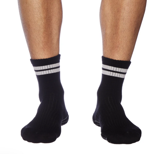 Men's Black Crew Grip Socks