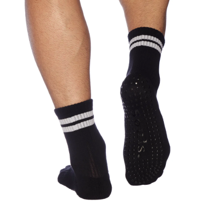 Men's Black Crew Grip Socks