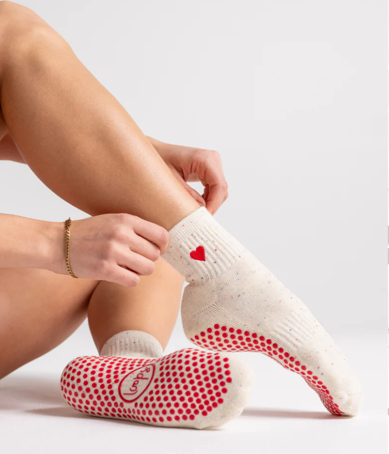 Quarter Grip Sock – Moon Crumbs Heart