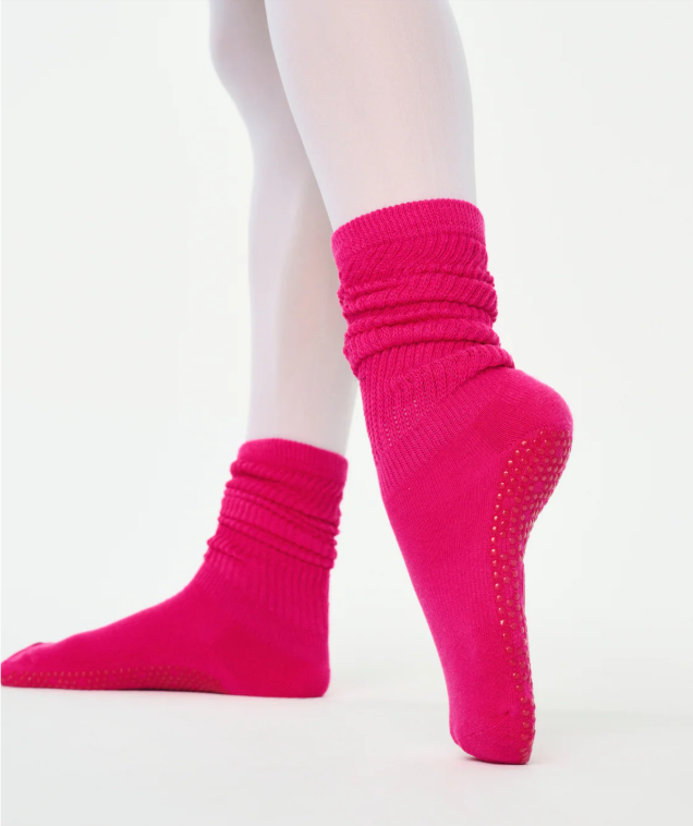 Scrunch Non Slip Scrunch Socks - Neon Pink