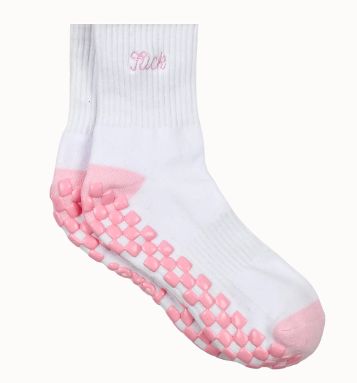 Pardon My French Grip Sock – Petal Pink
