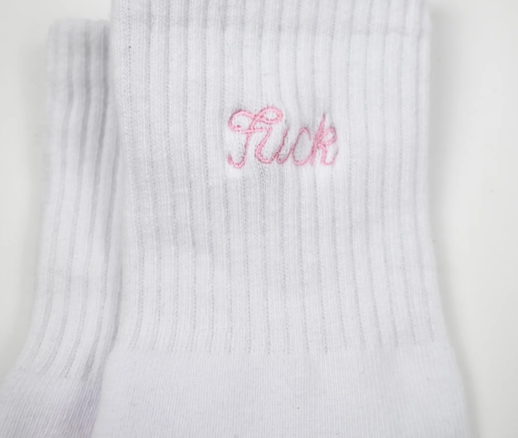 Pardon My French Grip Sock – Petal Pink