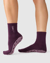Crew Grip Socks - Pilates Skeleton Plum — product view