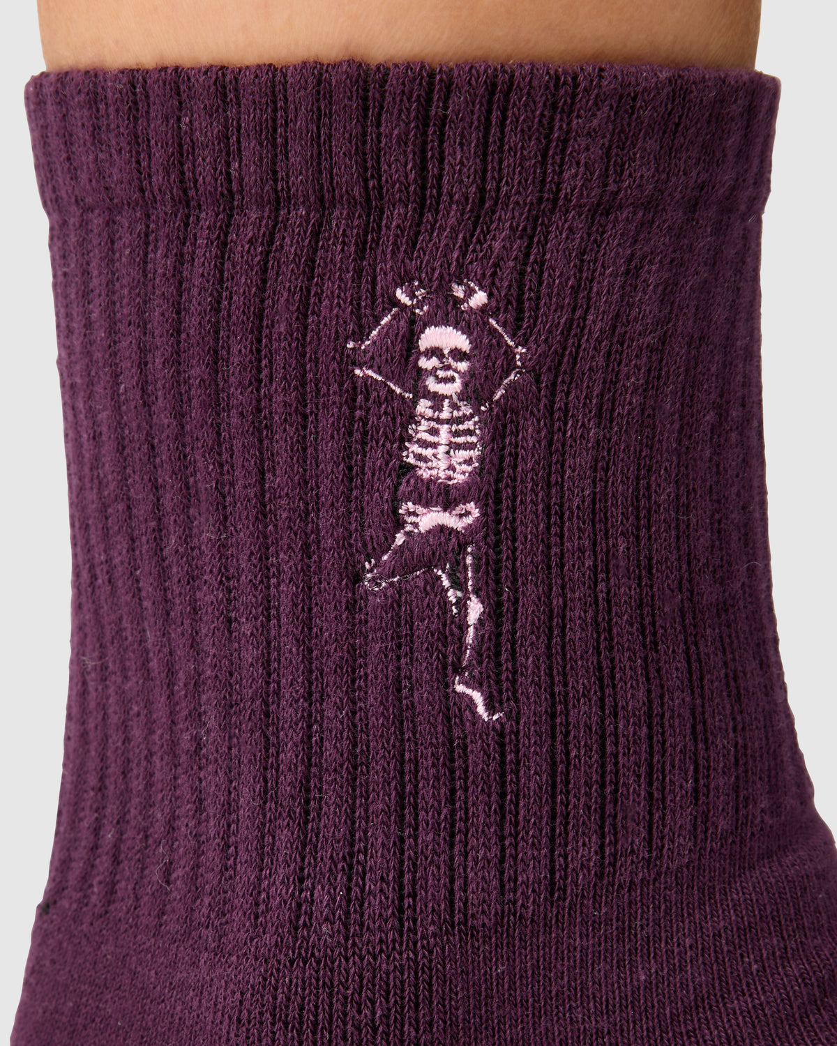 Crew Grip Socks - Pilates Skeleton Plum — detail view 2