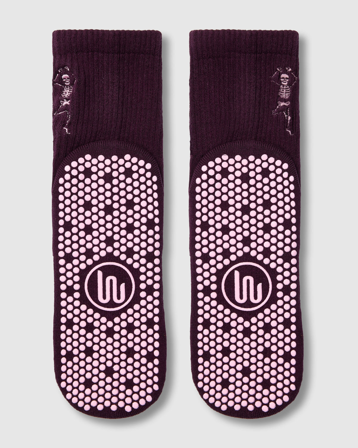 Crew Grip Socks - Pilates Skeleton Plum — detail view 6