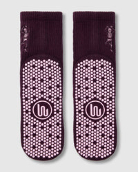 Crew Grip Socks - Pilates Skeleton Plum — detail view 6