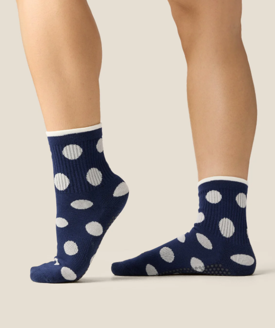 Crew Grip Socks – Polka Dot Navy