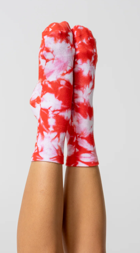 Studio Grip Sock – Red Tie Dye