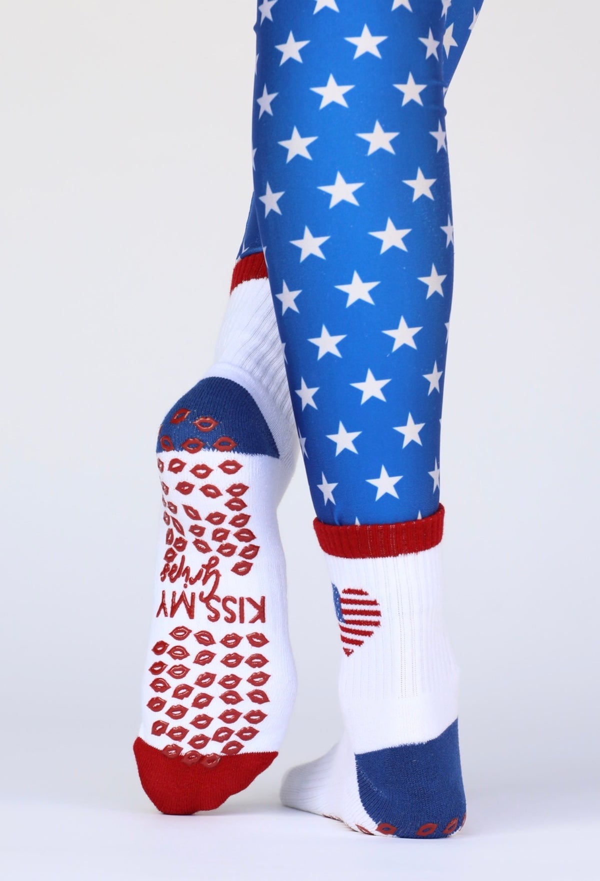 Red White & Kisses Grip Sock