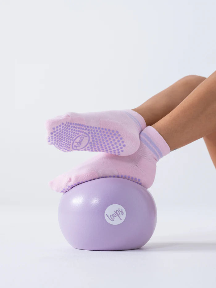 Studio Socks - Pink + Lilac Stripe Grip Socks
